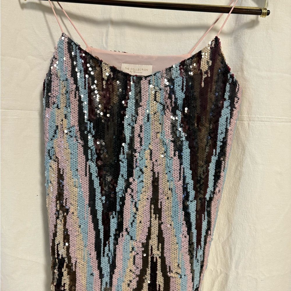 Simorra The Collection Sequin Cami Top Pink Blue Stripe US 2 Party Y2K Glam